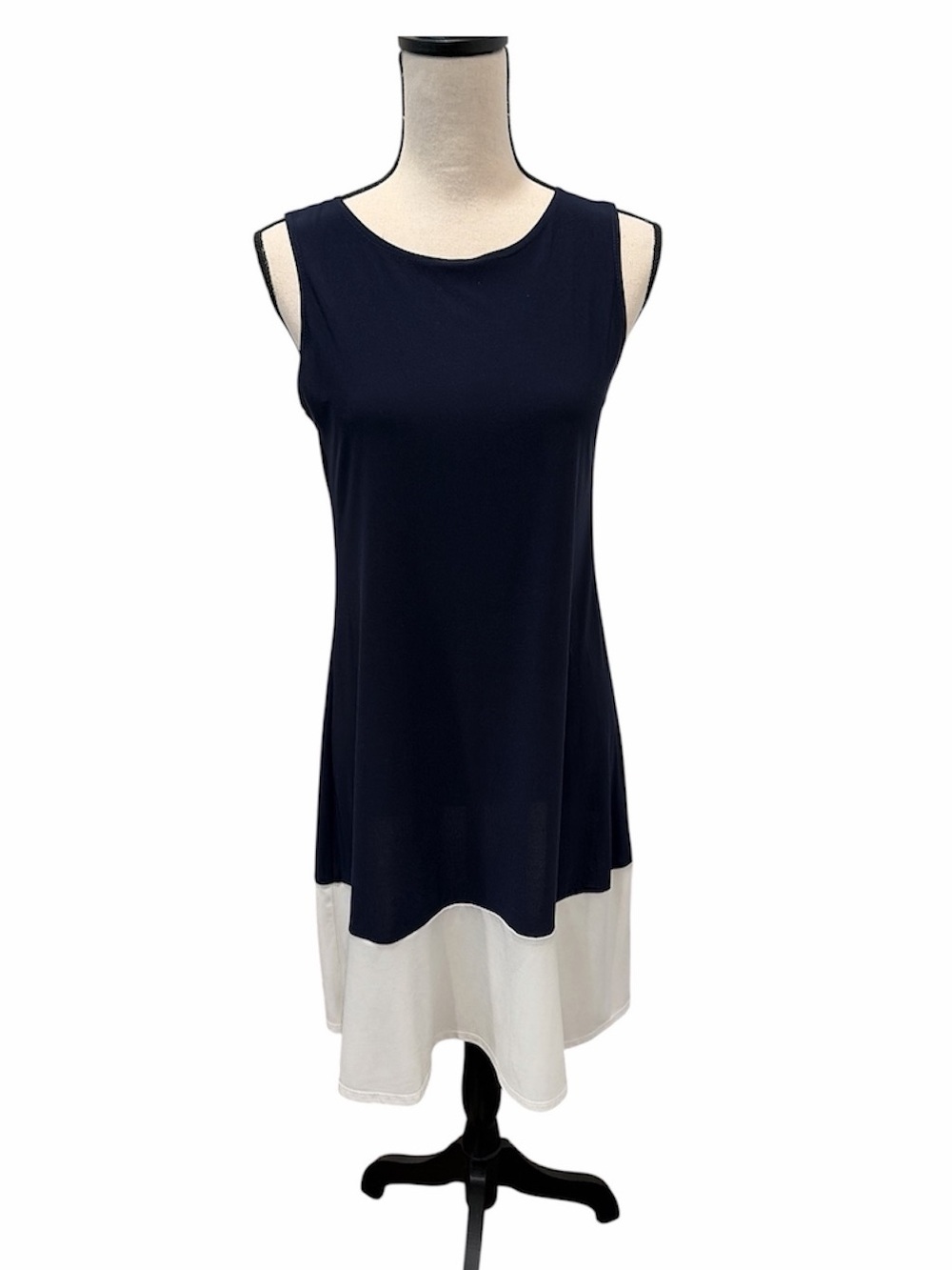 Annalee + Hope Navy and White Sleeveless Shift Dress